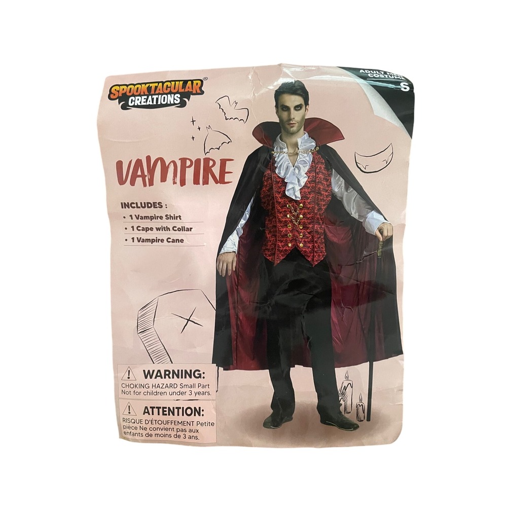 Spooktacular Creations Vampire Cape Collar Adult Small Red Black Costume